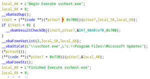Figure 7: Malware executes svchost.exe file.